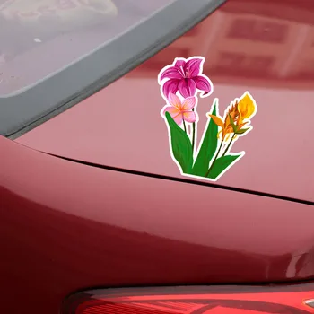 17,1 см * 14,6 см Таинственные цветные цветы Бабочка Орхидея фиолетовые автомобильные наклейки аксессуары