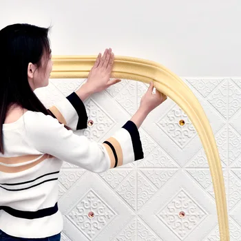 2,3 м обои с 3D рисунком, декоративная линия, украшение линии плинтуса, самоклеящаяся водонепроницаемая наклейка на стену в гостиной