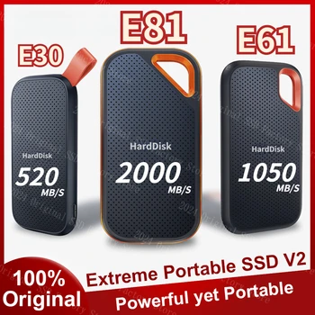 2 тб SSD 8 ТБ Внешний Твердотельный Накопитель E81 E61 E30 Портативный SSD USB 3.2 Type-C Жесткий Диск, Совместимый С ПК Ноутбук MAC Телефон ps5