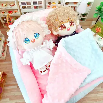 20-сантиметровая хлопчатобумажная кукольная двуспальная кровать общего назначения 20-сантиметровая кукла-звезда кукольная кровать продукт комплект одеял из 3 частей кукольные аксессуары