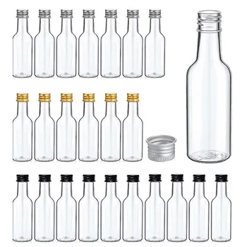 30шт, 50 мл, Мини-пластиковые бутылки для ликера, Свадебные Бутылки для спиртного, бутылки для алкоголя с крышками для новобрачных