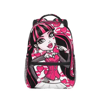 Back To School Hearts Kawaii Cool Backpack Школьный рюкзак для мальчиков и девочек Monster High Dolls Travel Backpack