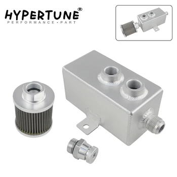 Hypertune - Универсальный автомобильный алюминиевый маслоуловитель объемом 1 л Топливный бак с сапуном и сливным фильтром HT9491