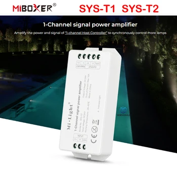 Miboxer SYS-T1 1-Канальный хост-контроллер SYS-T2 1-Канальный Усилитель мощности сигнала DC24V 15A DMX51 2.4G Управление Wifi APP Voice