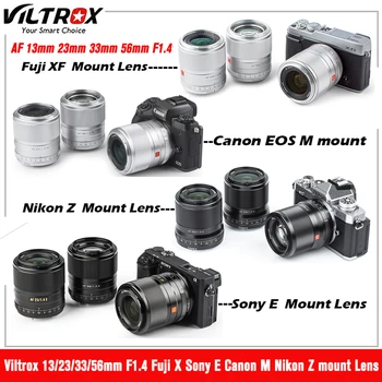 VILTROX 23 мм 33 мм 56 мм 13 мм Объектив F1.4 Fuji X Mount Sony E Canon M Nikon Z Mount Объектив с автоматической фокусировкой APS-C Объективы для фотоаппаратов Fujifilm XF