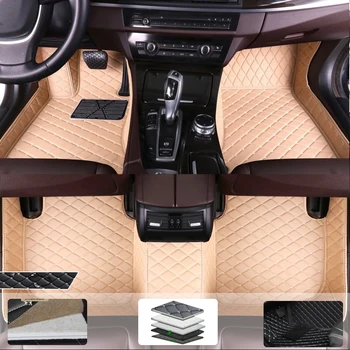 Автомобильные коврики для Citroen C2 2003-2010 2011 2012 2013, Изготовленные на заказ автомобильные накладки для ног, кожаный Водонепроницаемый ковер, Аксессуары для интерьера 0