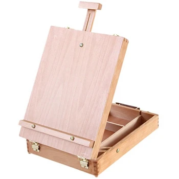Большой регулируемый деревянный стол, ящик для рисования, мольберт, настольный ящик для рисования, мольберт для художников, студентов-искусствоведов и начинающих