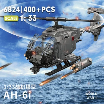 Вторая мировая Война WW2 AH-6i Легкий Мини-Разведывательный Самолет Коллекция Строительных Блоков Кирпичи Игрушки Подарки