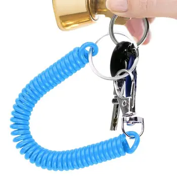 Выдвижной пружинный брелок для ключей, Эластичный спиральный шнур, Выдвижные спиральные пружины, Брелок для ключей, Спиральный шнур, Брелок для ключей, Ремешок для