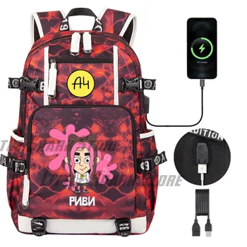Горячие милые школьные сумки А4 Риви для подростков, рюкзак для ноутбука с USB-зарядкой 