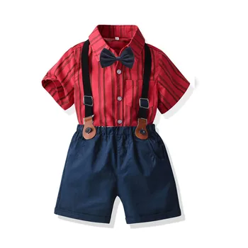 Детская одежда британского джентльмена, летняя хлопковая рубашка с короткими рукавами для мальчиков среднего и крупного размера, комбинезон six one performance dres