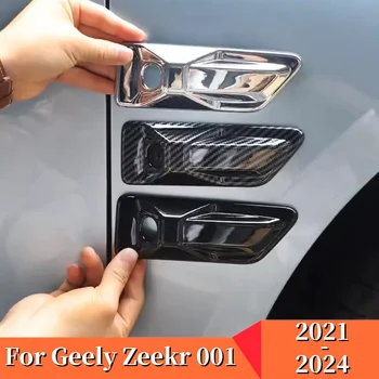 Для Geely Zeekr 001 Аксессуары 2021-2024 Углеродно-Черный Серебристый Автомобиль Боковое Крыло Кузова Защитная Крышка Камеры Anti Hit Decor Frame