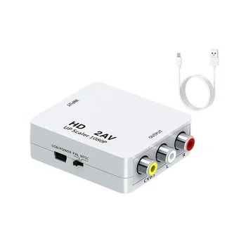 Конвертер 1080P HD в Av, адаптер компьютерной проекции на ТВ для устройств с HD-сигналом, подключающий устройства с Av-сигналом.