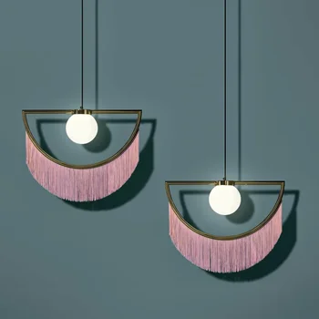Креативные подвесные светильники с кисточками, диван для гостиной, потолочный светильник, Прикроватная тумбочка, модель для спальни, светодиодные подвесные светильники