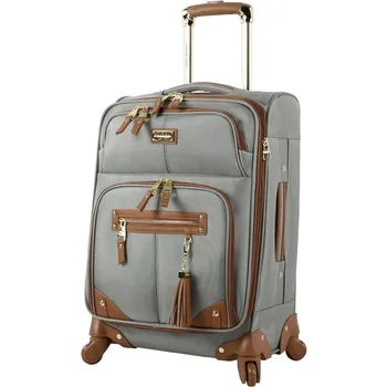 Легкий чемодан Softside с возможностью расширения для мужчин и женщин - Прочная сумка с 4 вращающимися вращающимися колесиками (Harlo Grey)
