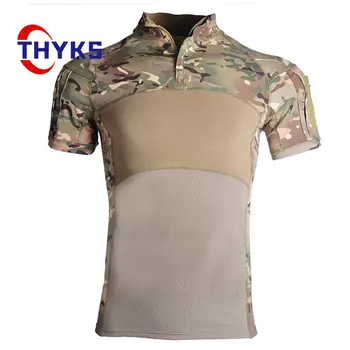Летняя новая походная футболка, тренировочный топ для тактики на открытом воздухе, мужской быстросохнущий армейский камуфляж для кемпинга, дышащий спортивный топ с коротким рукавом