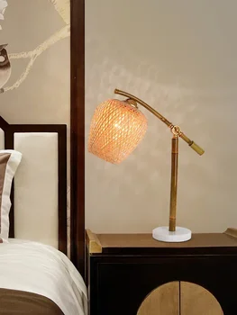 Новая китайская Бамбуковая труба ручной работы, Креативные Персонализированные лампы Bamboo Art, Прикроватная лампа для спальни отеля в семье Zen