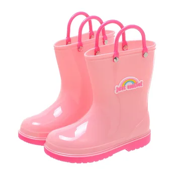Новые переносные непромокаемые ботинки для мальчиков и девочек, детские нескользящие непромокаемые ботинки из ПВХ, водонепроницаемая водонепроницаемая обувь для студентов, резиновые сапоги