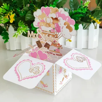 Подарок Учителю на День рождения, Свадьба Подруге, Роза/Лилия/ Подсолнух, Поздравительная открытка, Бумажные цветы, 3D Всплывающий букет 0