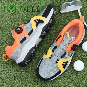 Профессиональные тренировки по гольфу для пар, Противоскользящая обувь для гольфа, Мужская и женская Спортивная обувь, унисекс, кожаные туфли для гольфа с быстрой шнуровкой
