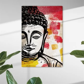 Разум Будды Картины на холсте Плакат с буддийской верой Красочные принты Вдохновляющая настенная художественная картина Украшение дома в гостиной 0