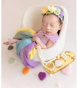 Реквизит для фотосъемки новорожденных Костюм для девочки Платье принцессы Платья для фотосъемки Детский костюм Bebe Аксессуары для новорожденных 0