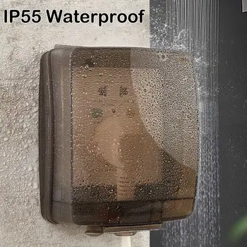 Самоклеящийся переключатель Защитная крышка 86 Тип Пластиковая защитная розетка IP55 Водонепроницаемая Брызгозащищенная коробка для ванной комнаты