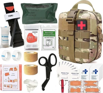 Тактика Выживания Аптечка первой помощи Снаряжение для выживания в походе Травматологический рюкзак Molle Неотложная медицинская помощь Военный Жгут Бинт 0