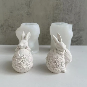 Форма для свечей с кроликом, Статуя животного, украшения из гипсовой смолы своими руками