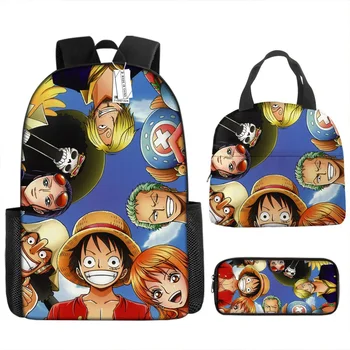Цельнокроеная Школьная Сумка Luffy Backpack Студенческая Школьная Сумка One Piece Backpack Детская Сумка Для ланча