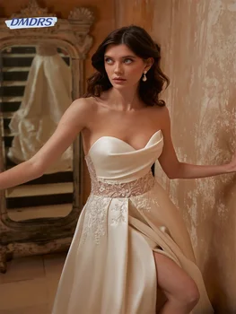 Элегантное свадебное платье с аппликацией в виде сердечка, Романтический халат невесты А-силуэта длиной до пола, Изящное Vestidos De Novia