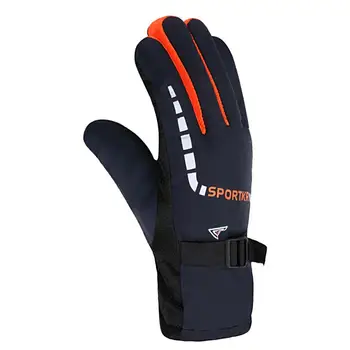 1 Пара перчаток для катания на лыжах Водонепроницаемые Лыжные перчатки Противоскользящие эластичные спортивные перчатки 1