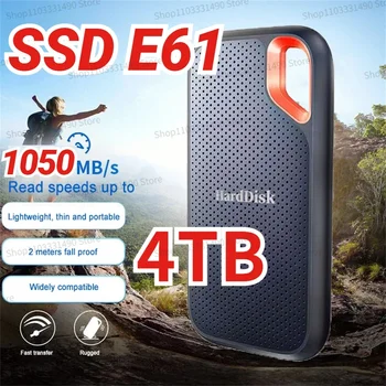 2024 SSD E61 2 ТБ 1 ТБ 256 ТБ USB 3,2 Type-A/C Портативный Внешний Твердотельный накопитель NVME Жесткий Диск Оригинальный Маленький Портативный для PS5 1