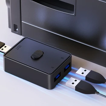 USB3.0 Переключает двунаправленный USB-коммутатор2 в 1 Выход / 1 в 2 выхода USB-коммутатор 2 Компьютера Совместно используют переключатели клавиатуры и мыши 1