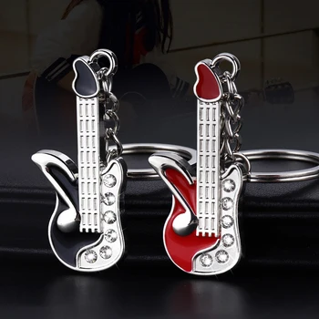 Модная металлическая гитара Брелок для ключей Автомобильная сумка Кулон Брелок для ключей для мужчин и женщин Аксессуары для вечеринок Подарок 1