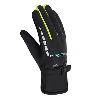 1 Пара перчаток для катания на лыжах Водонепроницаемые Лыжные перчатки Противоскользящие эластичные спортивные перчатки 2
