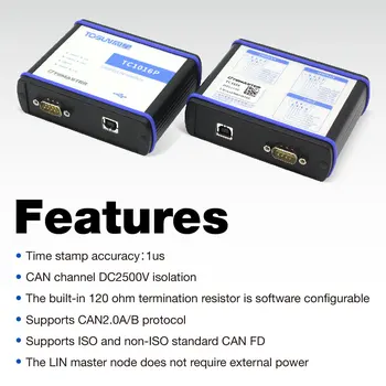 TC1016p - 4-полосный CAN (FD), 2-полосный интерфейс LIN-USB (LIN поддерживает USB-источник питания) 2