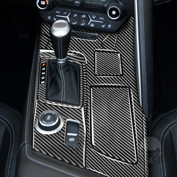 Для Chevrolet corvette C7 14-19 Центральный дисплей управления из углеродного волокна, переключающий подъемную панель стакана воды, подходит для наклеек интерьера автомобиля 2