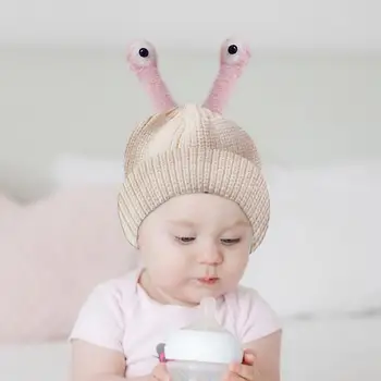 Зимняя шапка для малышей с милыми глазами животных, детская вязаная теплая шапочка, детская зимняя шапка, вязаная шапочка для малышей 2