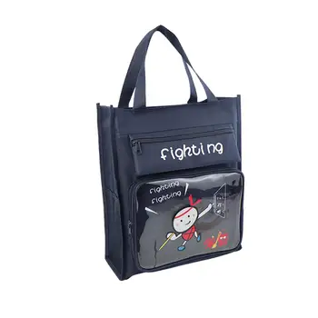 Очаровательная детская сумка-тоут с карманом, сумки для книг большой емкости, сумка для книг из ткани Оксфорд для школы, покупок, путешествий, повседневных 2