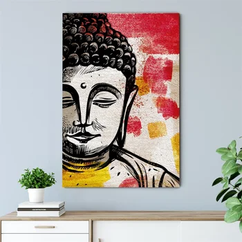 Разум Будды Картины на холсте Плакат с буддийской верой Красочные принты Вдохновляющая настенная художественная картина Украшение дома в гостиной 2