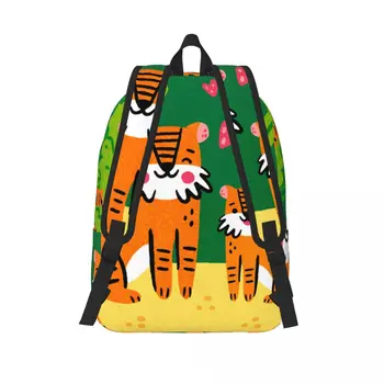 Рюкзак для ноутбука, уникальная школьная сумка с милыми лесными Тиграми, Прочный Студенческий рюкзак для мальчиков и девочек, дорожная сумка 2