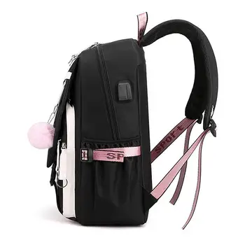 Сумка для ноутбука DemonSlayer с USB-портом для зарядки, студенческая школьная сумка, Детский рюкзак для путешествий, подарки детям на День рождения, школьная сумка из аниме 2