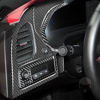 Для Chevrolet corvette C7 14-19 Центральный дисплей управления из углеродного волокна, переключающий подъемную панель стакана воды, подходит для наклеек интерьера автомобиля 3