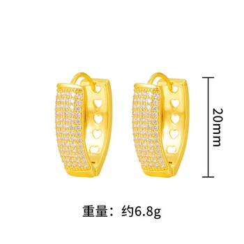 Женские серьги-кольца v-образной формы, инкрустированные крошечными кристаллами из настоящего золота 18 карат, Модные серьги-хагги для девочек в подарок 3