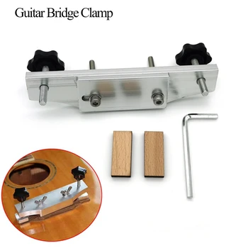 Металлический Гитарный Мостовой Зажим Инструмент Для Склеивания Гитарного Моста из Нержавеющей Стали для Гитаристов с Деревянным Блоком Guitar Luthier Tools 3