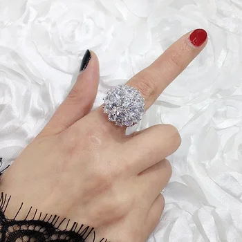Новое Великолепное кольцо с фианитами AAA круглого сечения для женщин, блестящее Свадебное кольцо для вечеринки, роскошные Модные ювелирные изделия, Новое поступление 3