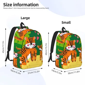 Рюкзак для ноутбука, уникальная школьная сумка с милыми лесными Тиграми, Прочный Студенческий рюкзак для мальчиков и девочек, дорожная сумка 3