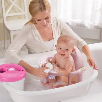 Складное детское сиденье для ванночки с присосками для поддержки спинки, устойчивое сидячее детское сиденье для купания, домашнее сиденье для ванны для ребенка 3