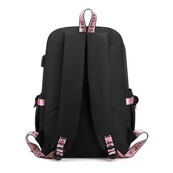 Сумка для ноутбука DemonSlayer с USB-портом для зарядки, студенческая школьная сумка, Детский рюкзак для путешествий, подарки детям на День рождения, школьная сумка из аниме 3